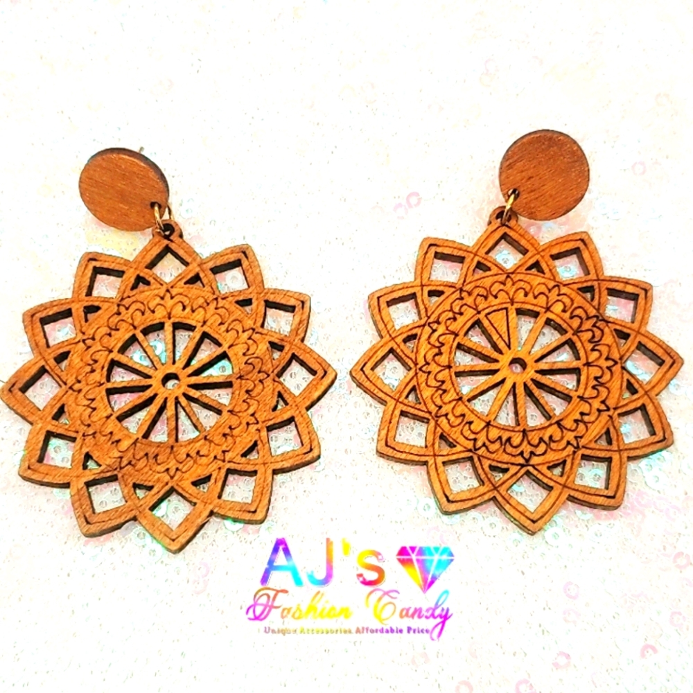 Wooden Statement Earrings